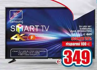 Il Gigante TV LED 50" SAMSUNG mod. UE50AU7092 offerta