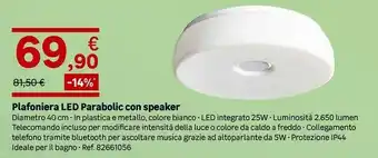 Plafoniera LED Parabolic Con Speaker