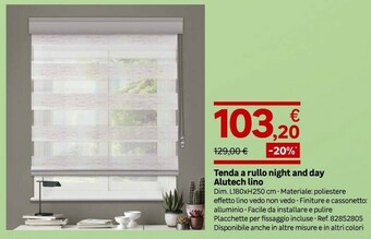 Leroy Merlin Tenda A Rullo Night And Day Alutech Lino offerta