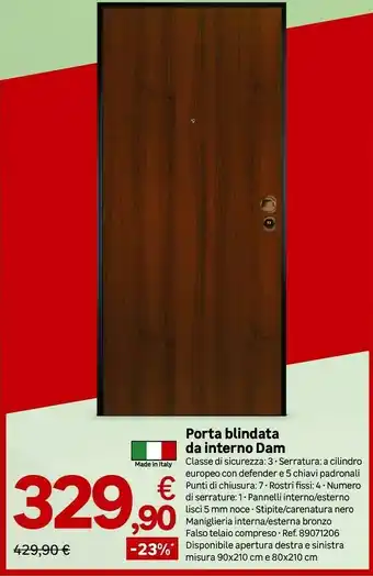 Leroy Merlin Porta Blindata Da Interno Dam offerta