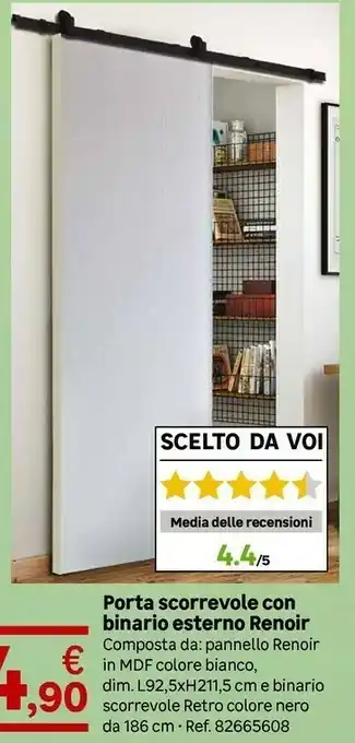 Leroy Merlin Porta Scorrevole Con Binario Esterno Renoir offerta