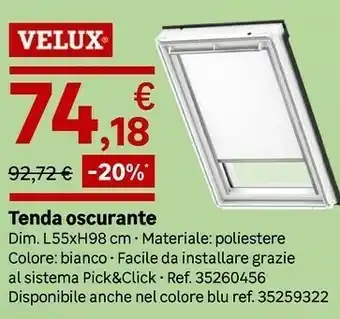 Velux Tenda Oscurante