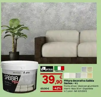 Leroy Merlin Pittura Decorativa Sabbia Geckos - 4 L offerta