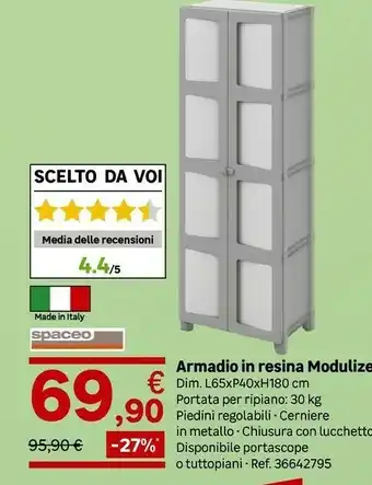 Spaceo Armadio In Resina Modulize