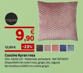 Leroy Merlin Inspire Cuscino Kyran Rosa offerta