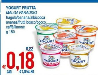 MD Discount Malga Paradiso Yogurt Frutta offerta
