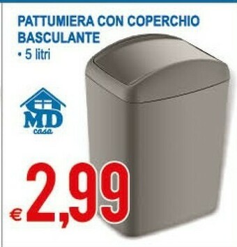 MD Discount Pattumiera Con Coperchio Basculante offerta