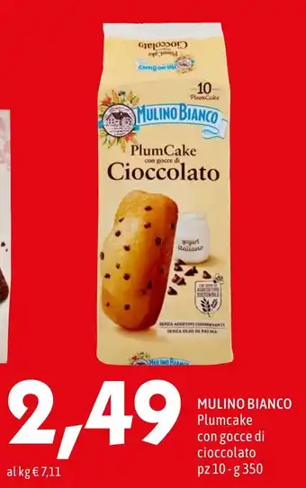 MEGA MULINO BIANCO Plumcake con gocce di cioccolato pz 10- g 350 offerta