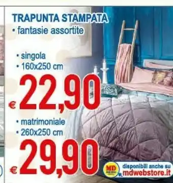 MD Discount Trapunta Stampata Singola offerta