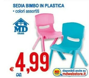 MD Discount Sedia Bimbo In Plastica offerta