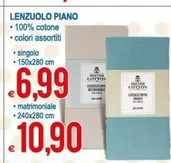 MD Discount Lenzuolo Piano 100% Cotone offerta
