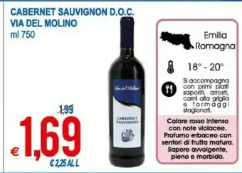 MD Discount Cabernet Sauvignon Doc Via Del Molino offerta