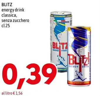 BLITZ energy drink classica, senza zucchero cl 25