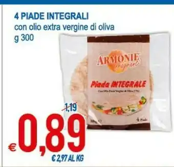 MD Discount 4 Piade Integrali Con Olio Extra Vergine Di Oliva offerta