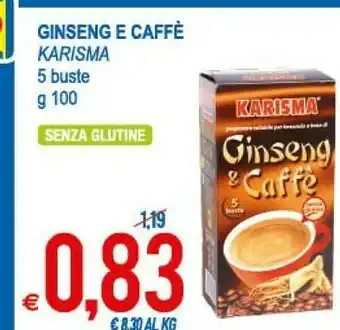 MD Discount Karisma Preparato Solubile A Base Di Ginseng E Caffè 100 G(ml) offerta