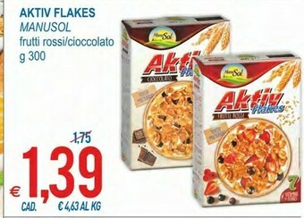 MD Discount ManuSol Aktiv Flakes Frutti Rossi offerta