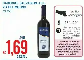 MD Discount Via del molino Cabernet Sauvignon DOC offerta