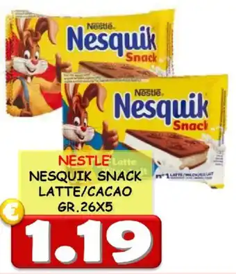 MercADone NESTLE NESQUIK SNACK LATTE/CACAO GR.26X5 offerta