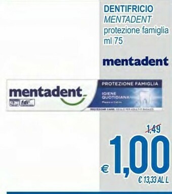 MD Discount Mentadent Dentifricio Protezione Famiglia offerta