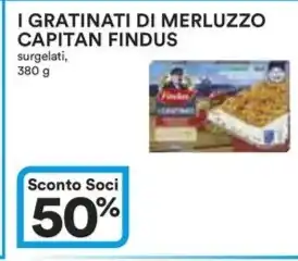 Ipercoop I GRATINATI DI MERLUZZO CAPITAN FINDUS surgelati, 380 g offerta