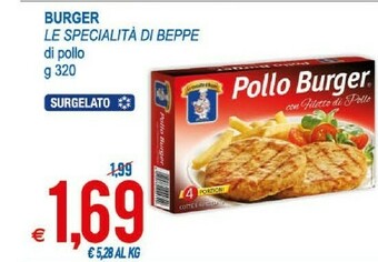 MD Discount Le Specialità di Beppe Pollo Burger Con Filetto Di Pollo 320 G(ml) offerta