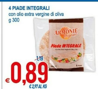 MD Discount 4 Piade Integrali Con Olio Extra Vergine Di Oliva offerta