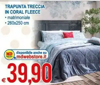 MD Discount Trapunta Treccia In Coral Fleece Matrimoniale offerta