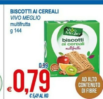 MD Discount Vivo Meglio Biscotti Ai Cereali 144 G(ml) offerta
