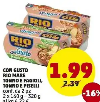 PENNY Rio Mare Pronto Con Gusto Fagioli E Tonno 320 G(ml) offerta