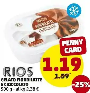 PENNY Rios Gelato Fiordilatte E Cioccolato offerta