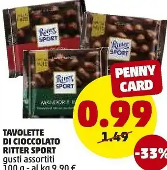 PENNY Ritter sport Nocciole Intere 100 G(ml) offerta