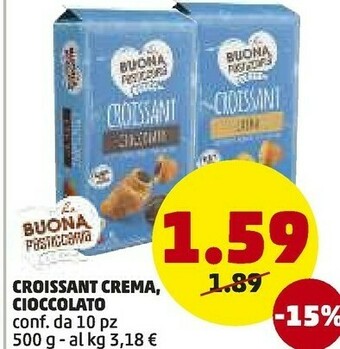 PENNY La buona pasticceria Croissant Crema/ Cioccolato offerta