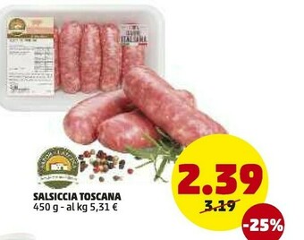 PENNY Salsiccia Toscana offerta
