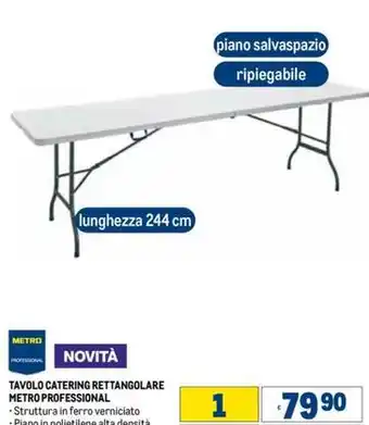 Metro TAVOLO CATERING RETTANGOLARE METRO PROFESSIONAL offerta