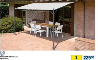 Metro PERGOLA A PARETE 4x3 metri GREENWOOD offerta