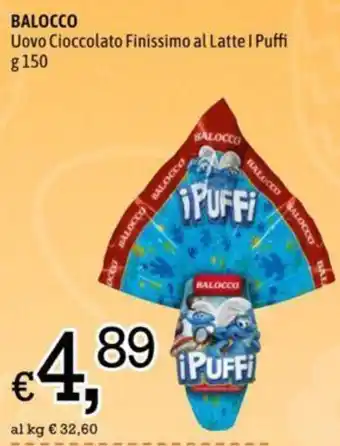 Famila Market BALOCCO Uovo Cioccolato Finissimo al Latte I Puffi g 150 offerta
