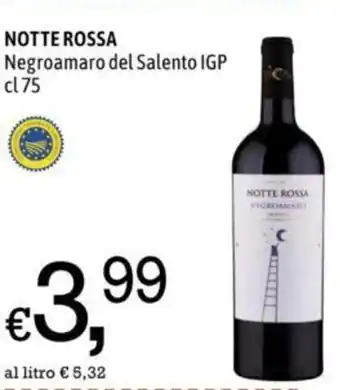 Famila Market NOTTE ROSSA Negroamaro del Salento IGP cl 75 offerta