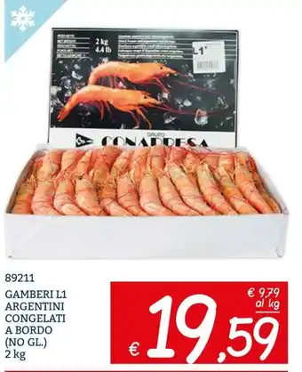 Zona 89211 GAMBERI L1 ARGENTINI CONGELATI A BORDO (NO GL.) 2 kg offerta