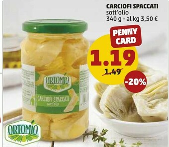 PENNY Ortomio Carciofi Spaccati offerta