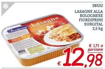 Zona LASAGNE ALLA BOLOGNESE FIORDIPRIMI SURGITAL 2,5 kg offerta