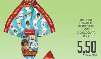 Supermercati Piccolo BALOCCO IL BARBIERE PASTICCIERE UOVO DI CIOCCOLATO 150 g offerta