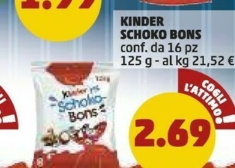 PENNY Ferrero Kinder Schoko-Bons 125 G(ml) offerta
