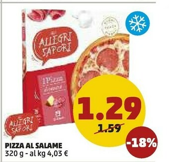 PENNY Gli allegri sapori Pizza Al Salame 320g offerta