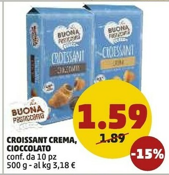 PENNY La buona pasticceria Croissant Crema, Cioccolato offerta