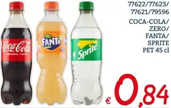 COCA-COLA/ ZERO/ FANTA/ SPRITE PET 45 cl