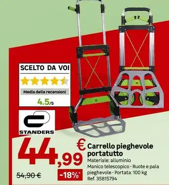Leroy Merlin Standers Carrello Pieghevole Portatutto offerta