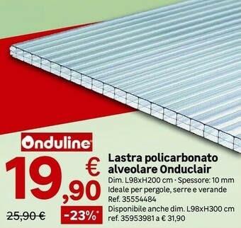 Onduline Lastra Policarbonato Alveolare Onduclair
