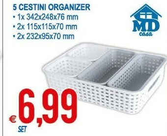 MD Discount 5 Cestini Organizer offerta