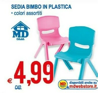 MD Discount Sedia Bimbo In Plastica offerta