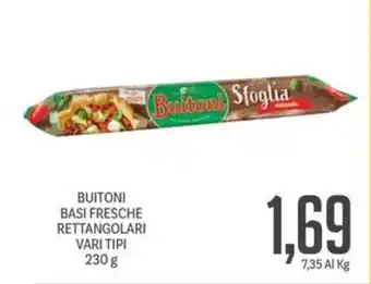 Supermercati Piccolo BUITONI BASI FRESCHE RETTANGOLARI VARI TIPI 230 g offerta